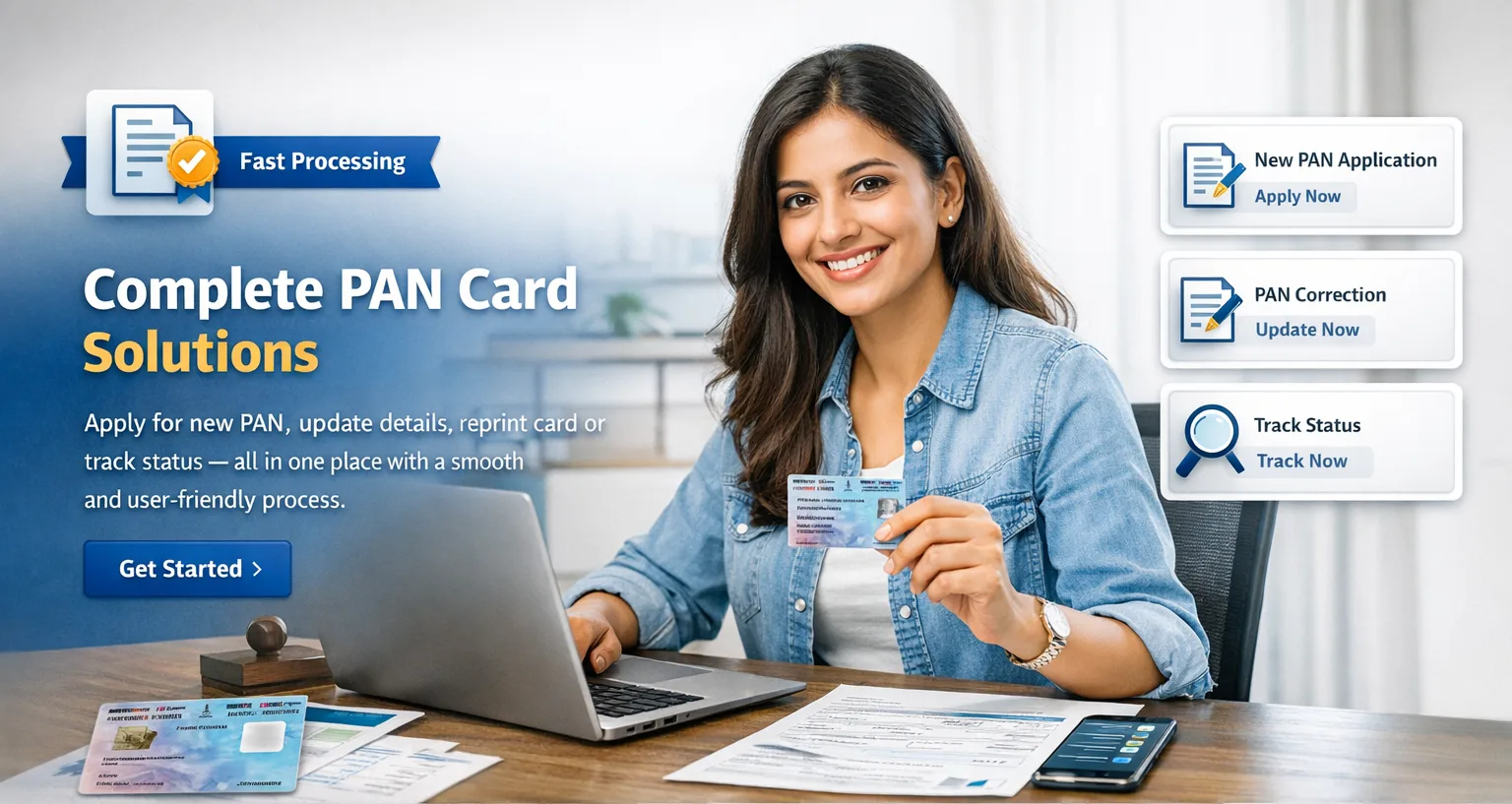 Apply PAN Card Online | New, Correction, Reprint & Status - PanApp